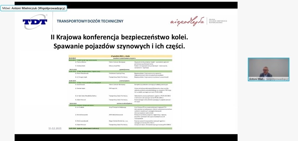 Konferencja Spawalnicza, zdjęcie moderatora Antoniego Mielniczuka i program konferencji