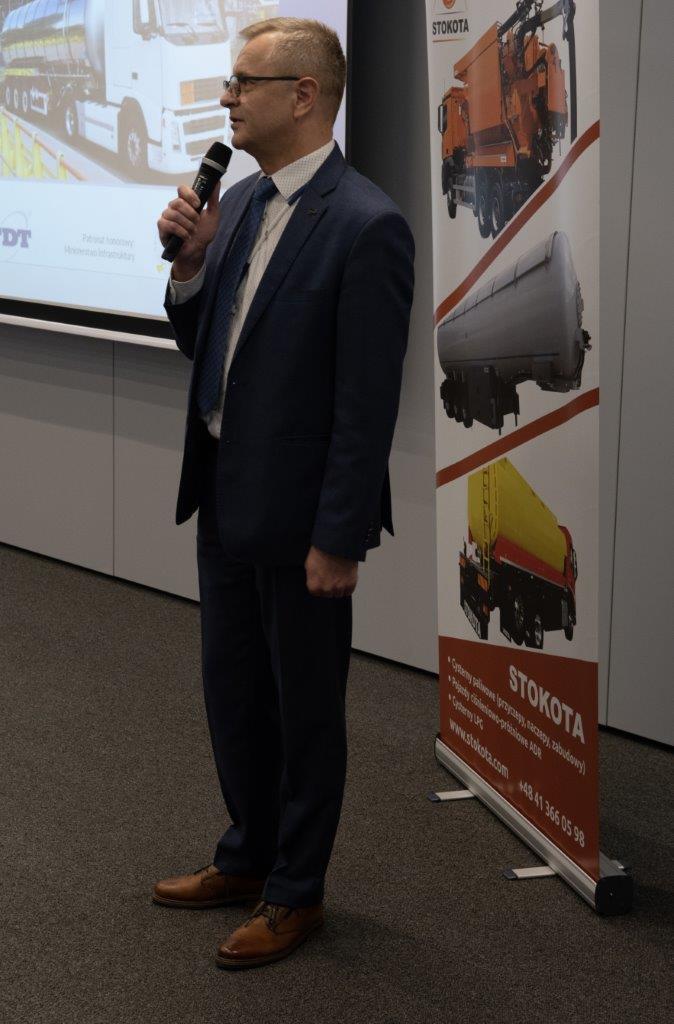 Konferencja Przewóz Towarów Niebezpiecznych 2023 - na zdjęciu Krzysztof Bujański, Z-ca Dyrektora Transportowego Dozoru Technicznego