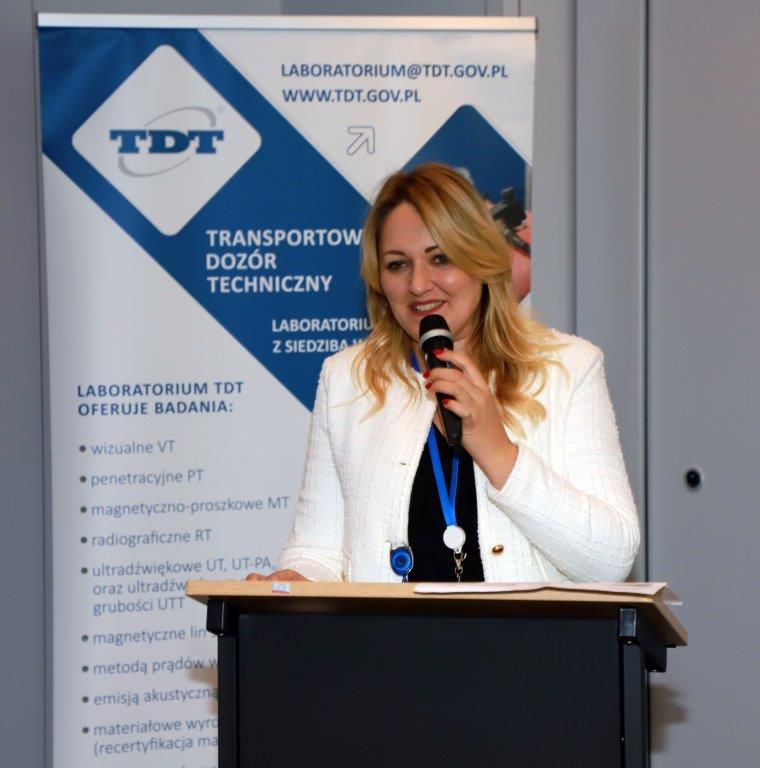 Aneta Wysokińska, TDT, na konferencji Bezpieczeństwo urządzeń transportu linowego 2023