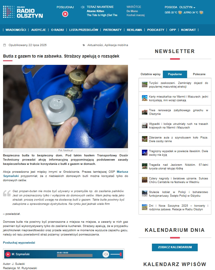 Radio Olsztyn, kampania informacyjno-edukacyjna BEZPIECZNA BUTLA - BEZPIECZNY DOM Radio Olsztyn, kampania informacyjno-edukacyjna BEZPIECZNA BUTLA - BEZPIECZNY DOM