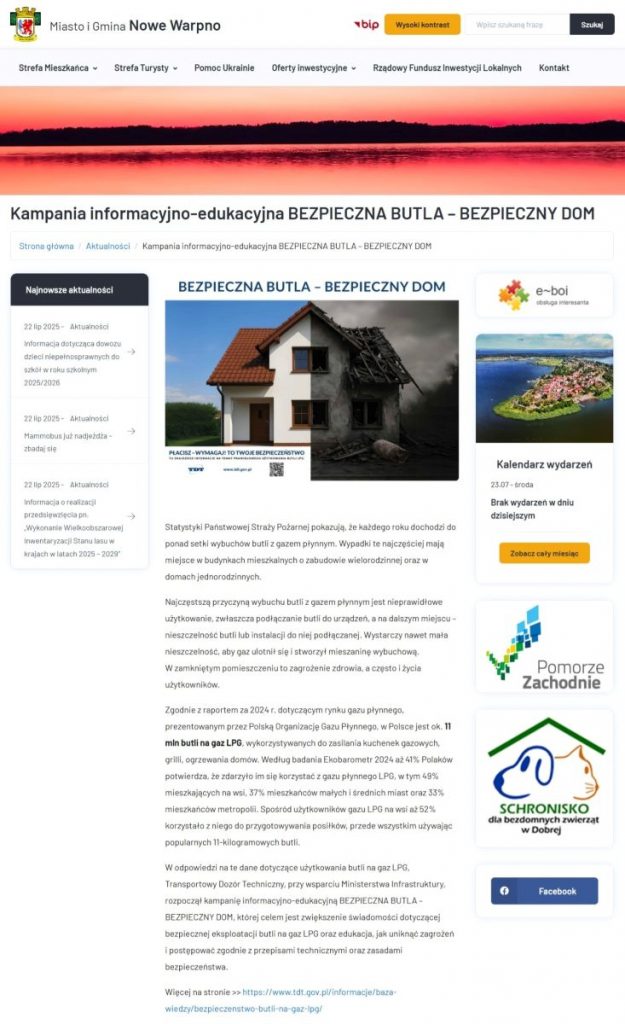 Urząd Gminy Nowe Warpno, kampania informacyjno-edukacyjna BEZPIECZNA BUTLA - BEZPIECZNY DOM Urząd Gminy Nowe Warpno, kampania informacyjno-edukacyjna BEZPIECZNA BUTLA - BEZPIECZNY DOM